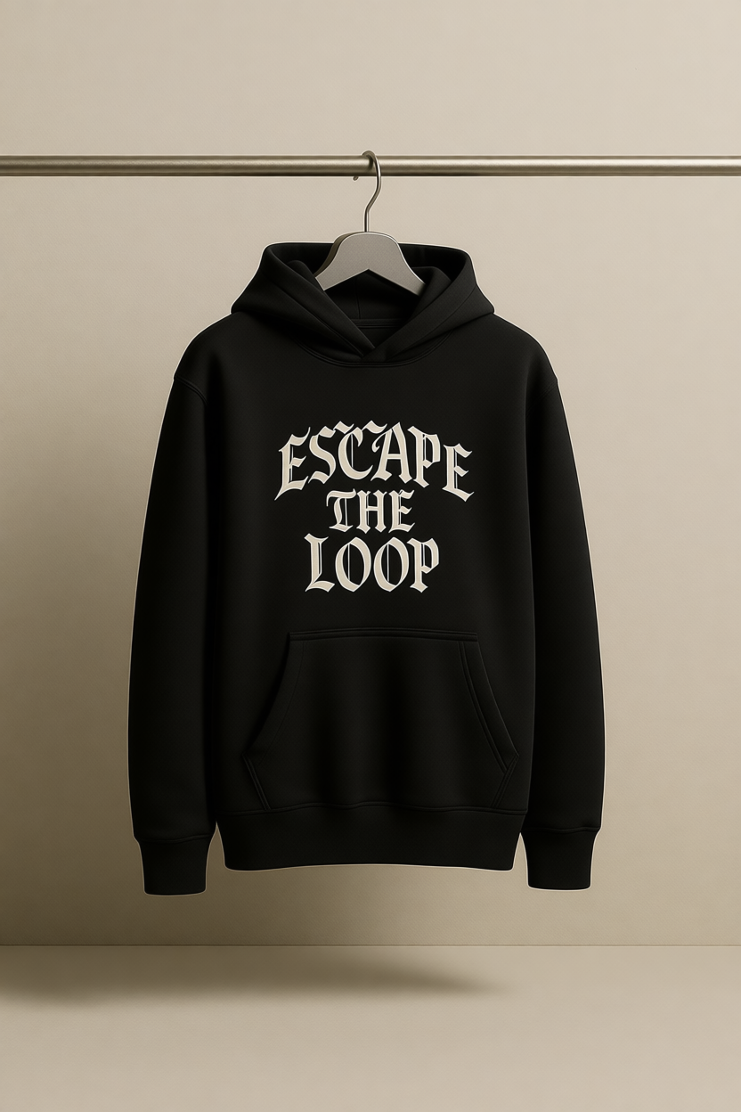 ESCAPE THE LOOP – Heavyweight Oversized Cotton Hoodie