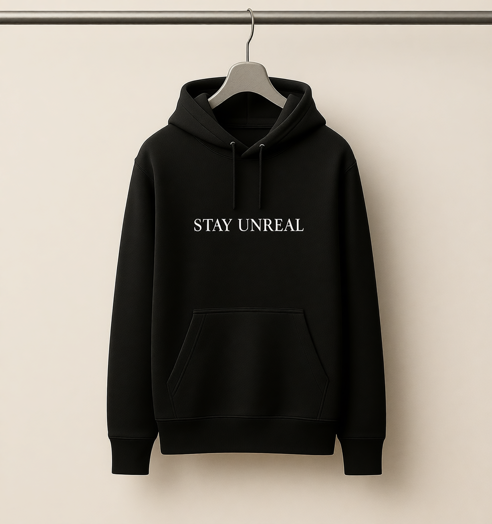 STAY UNREAL – Heavyweight Oversized  Cotton Hoodie