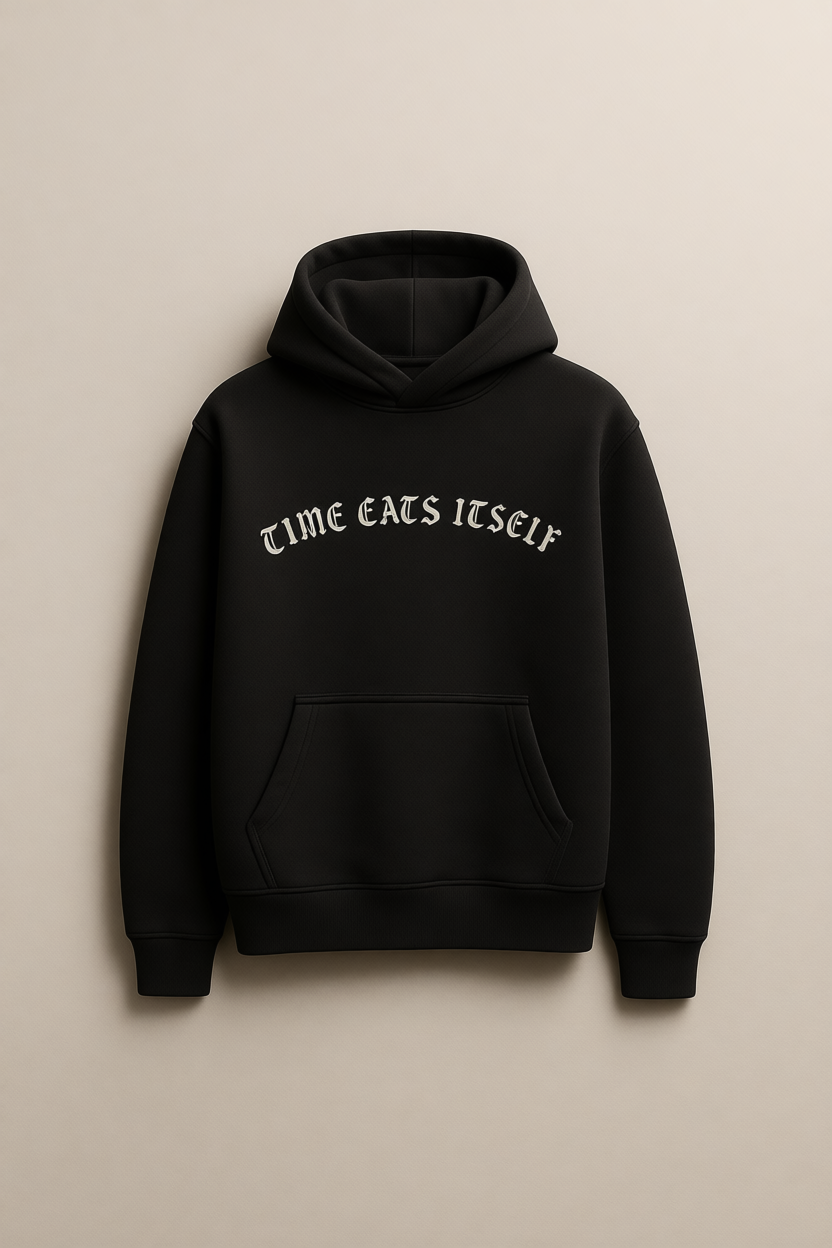 TIME EATS ITSELF – Heavyweight Oversized  Cotton Hoodie
