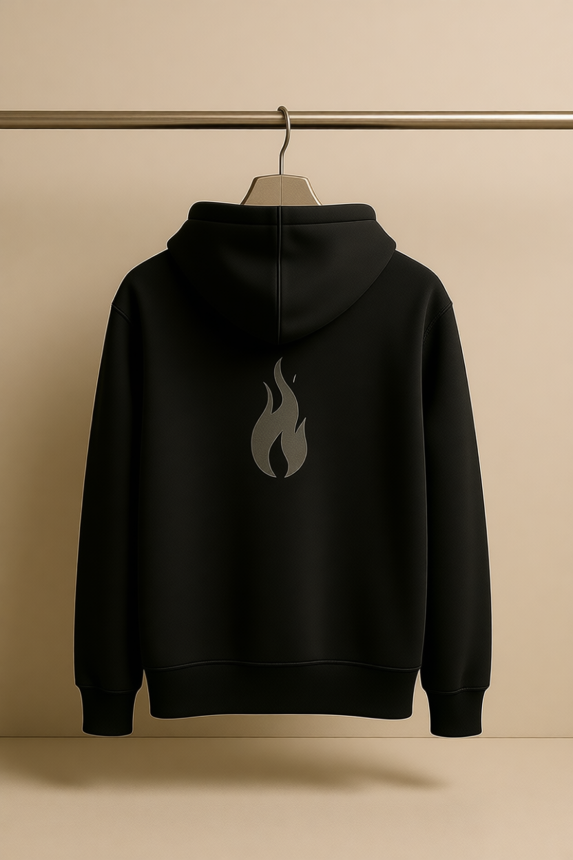 THE FLAME IS THINKING – Oversized Heavyweight Cotton Hoodie