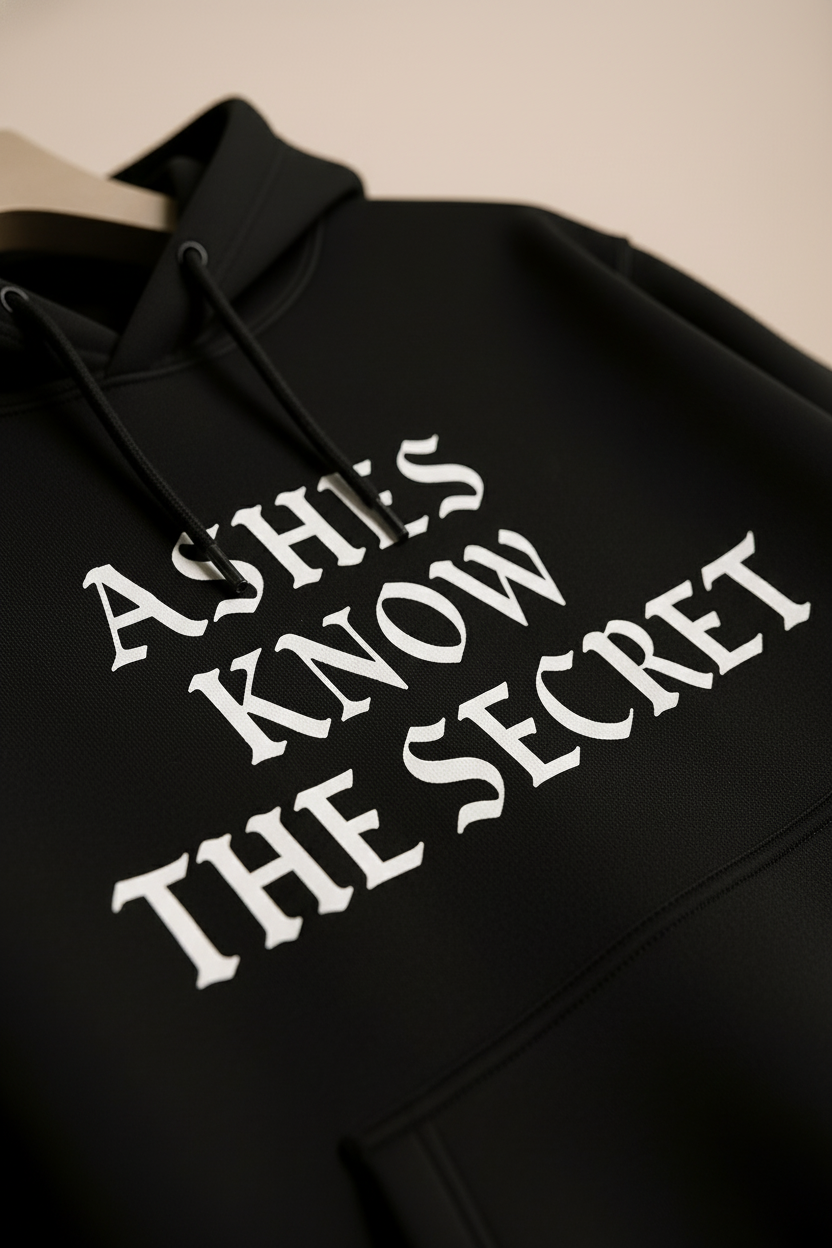 ASHES KNOW THE SECRET – Oversized Heavyweight Cotton Hoodie