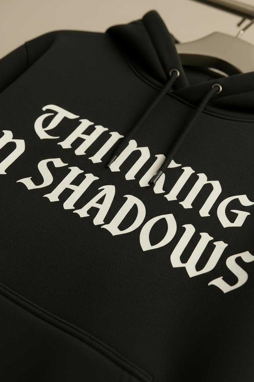 THINKING IN SHADOWS – Oversized Heavyweight Cotton Hoodie