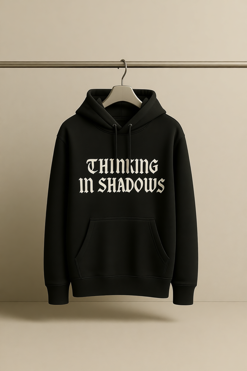 THINKING IN SHADOWS – Oversized Heavyweight Cotton Hoodie