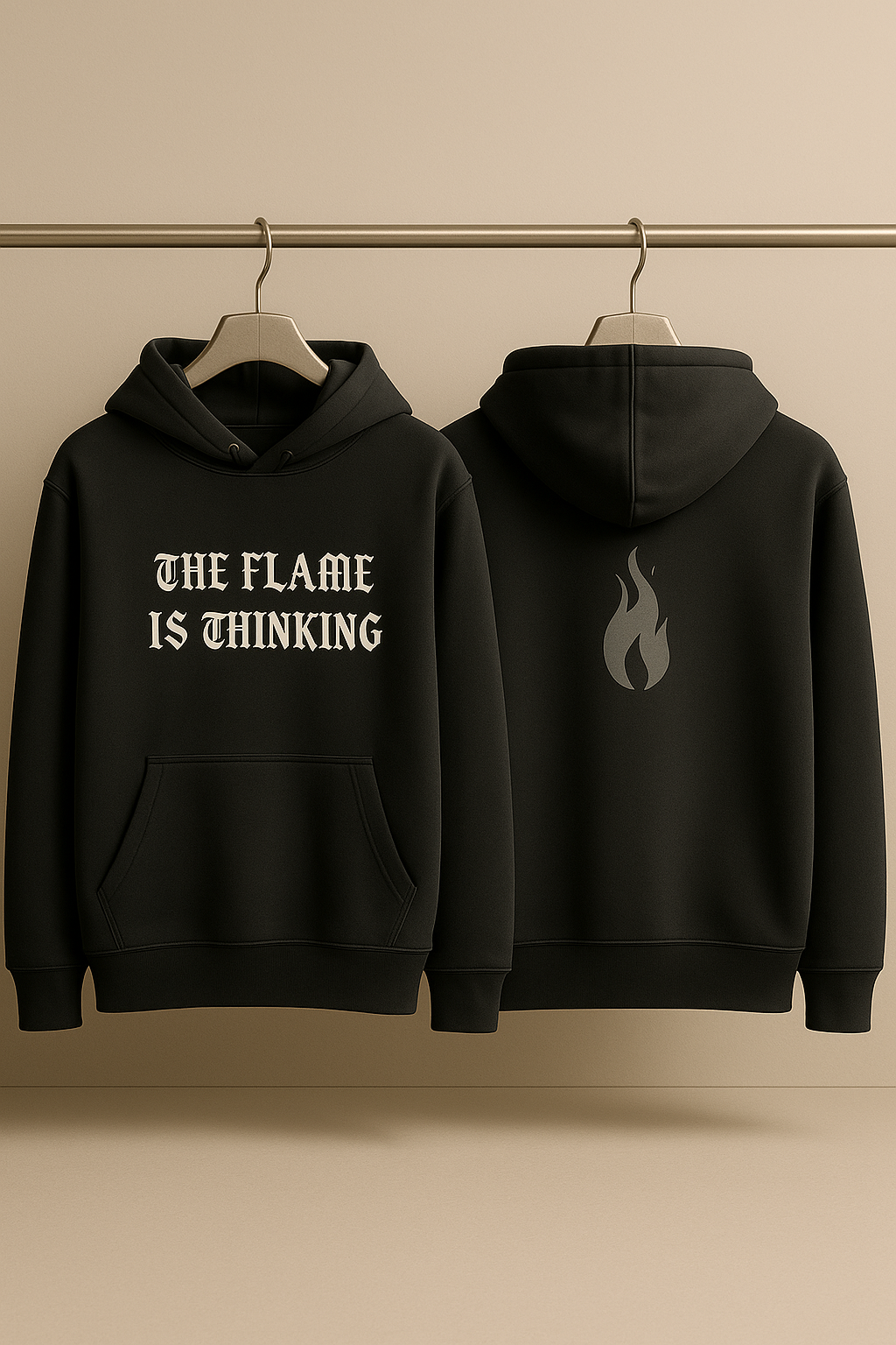 THE FLAME IS THINKING – Oversized Heavyweight Cotton Hoodie