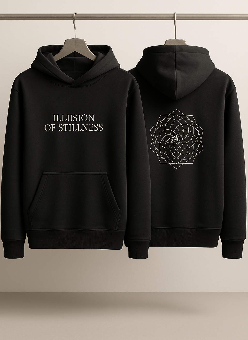 ILLUSION OF STILLNESS – Heavyweight Oversized  Cotton Hoodie