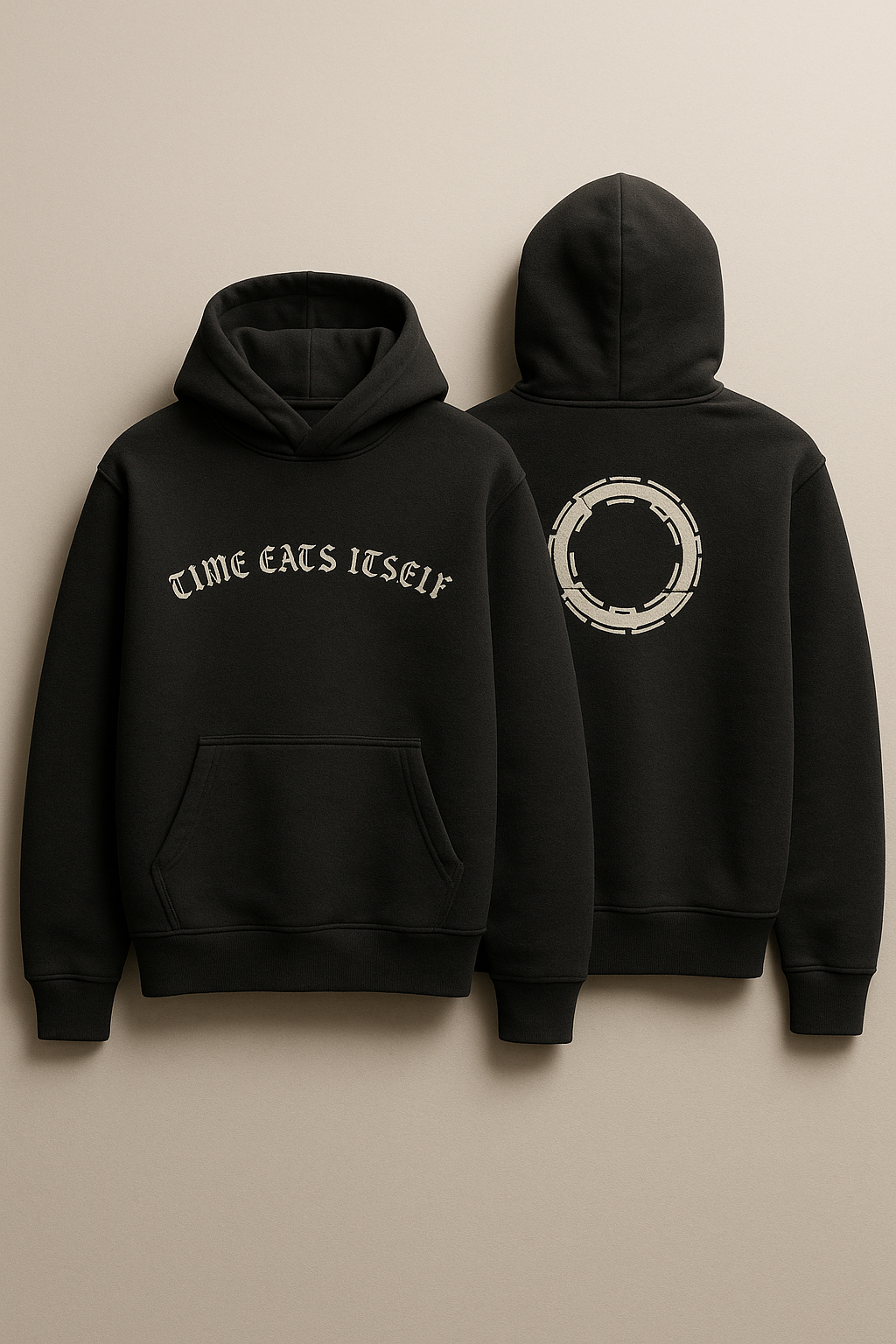 TIME EATS ITSELF – Heavyweight Oversized  Cotton Hoodie