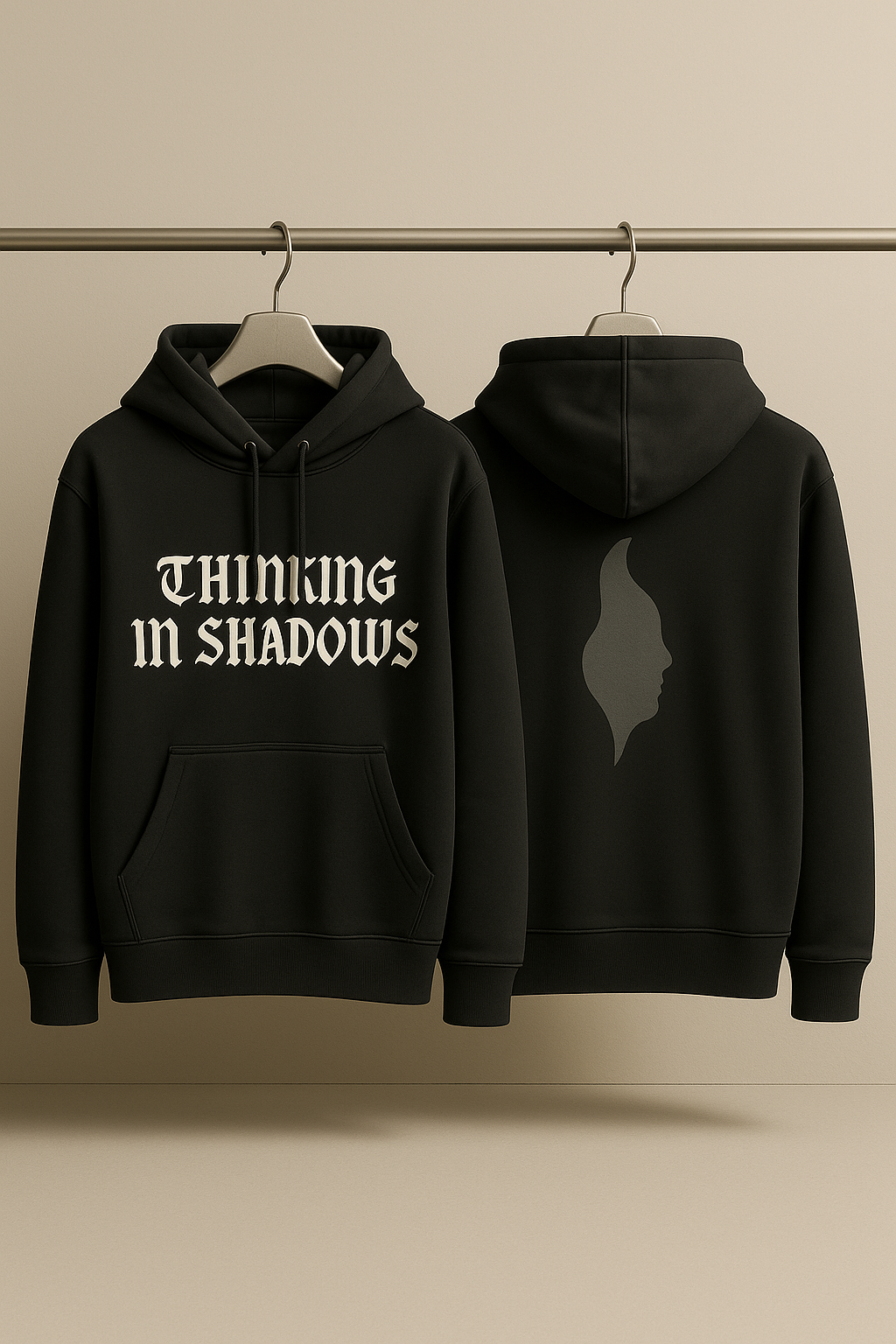 THINKING IN SHADOWS – Oversized Heavyweight Cotton Hoodie